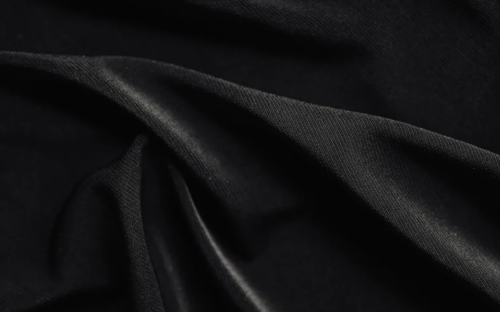 Close-up texture of black apparel fabric