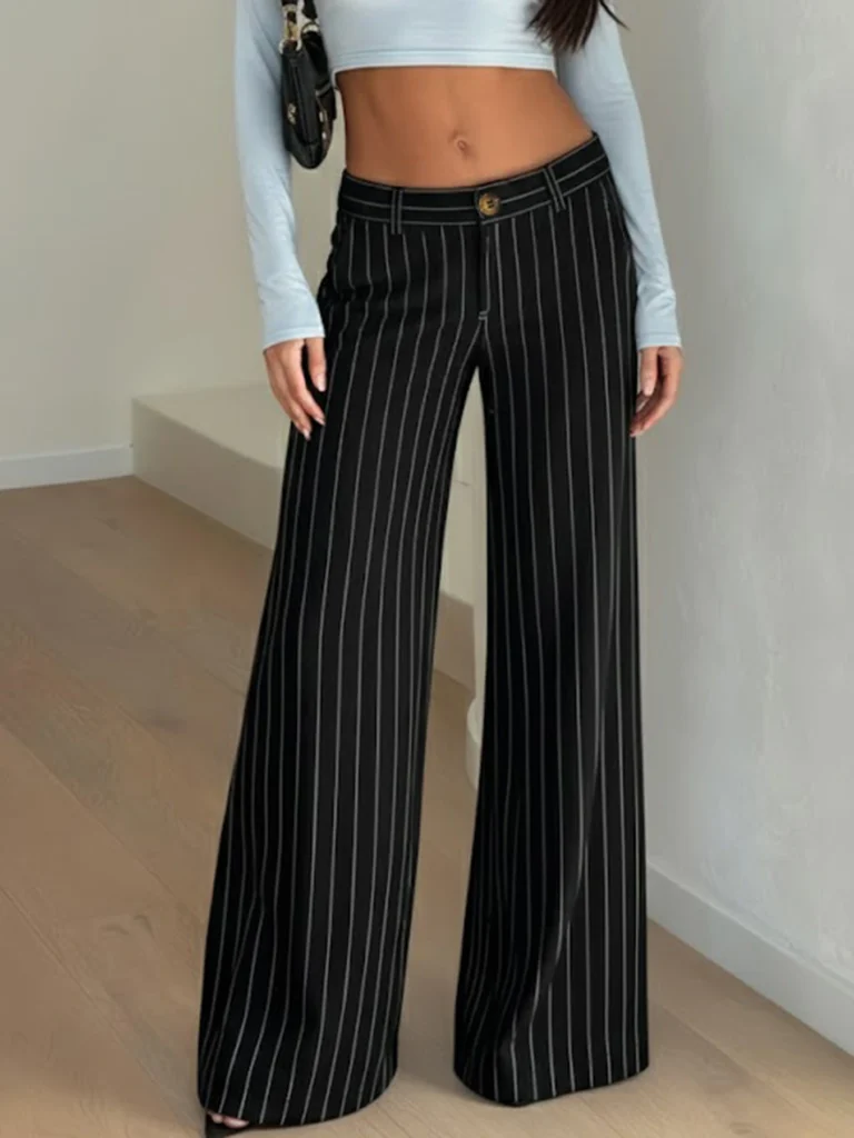 Women’s Pinstripe Wide-Leg Trousers