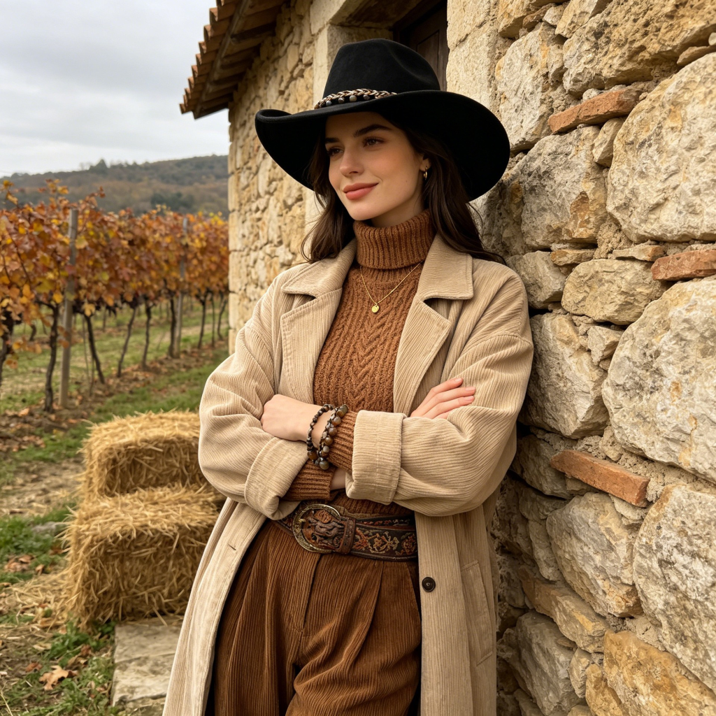 Braided-Chain Western Hat