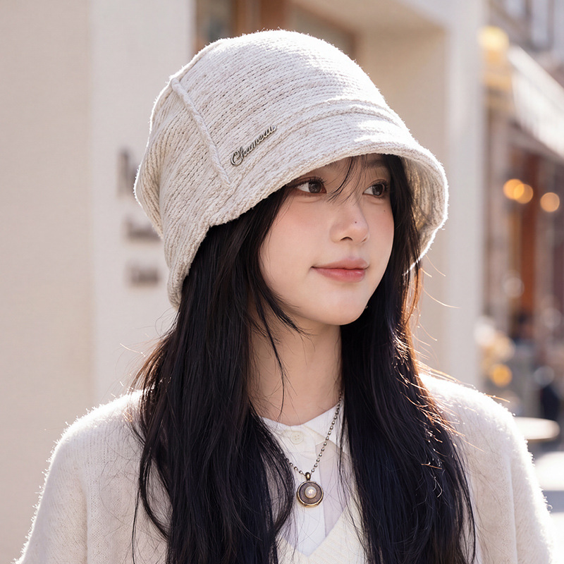 Textured Knit Brim Cap