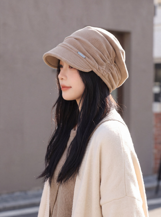 Ribbed Knit Brim Cap