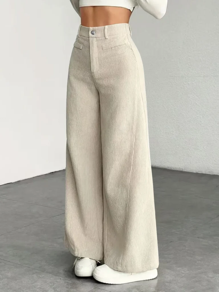Women’s Rib-Texture Wide-Leg Pants