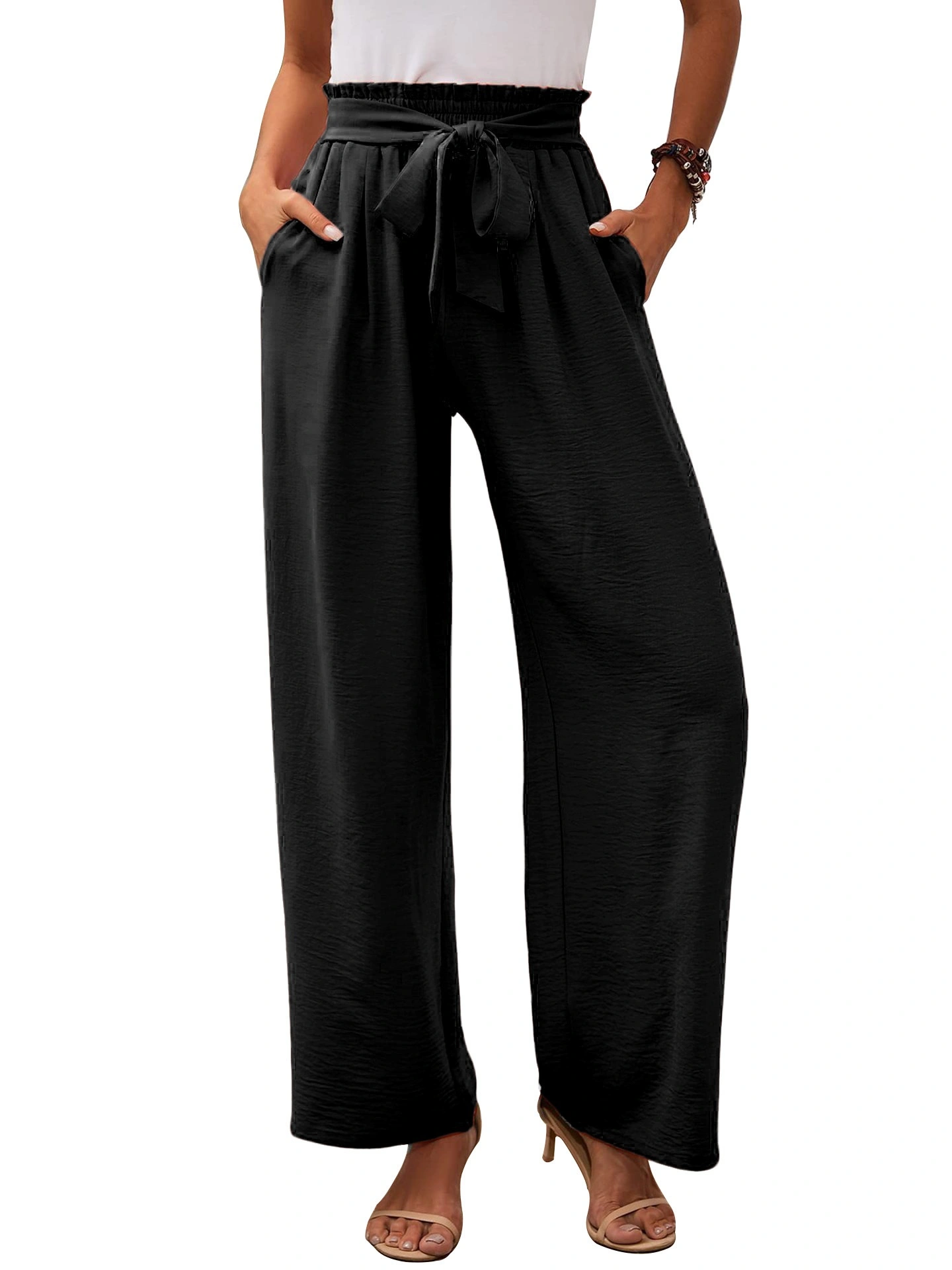 Adjustable Wide-Leg Casual Pants